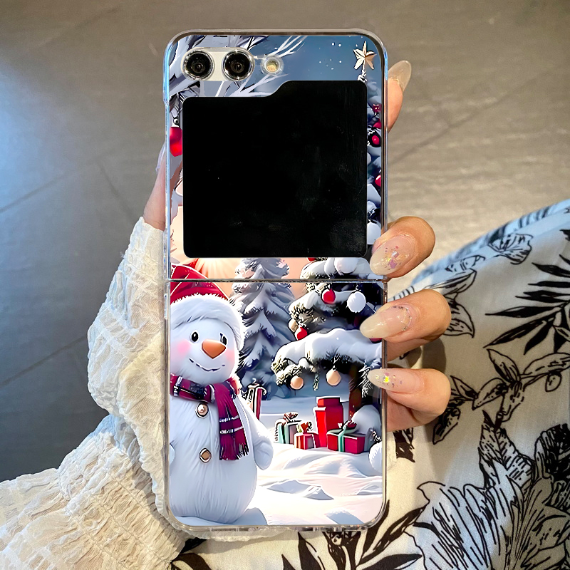 Phone Cases Z Flip 7 - Christmas Snowman Elk Phone Case For