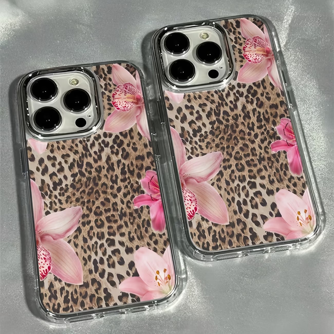 Phone Cases Leopard Print - Leopard Print Lily Flower Transparent Phone
