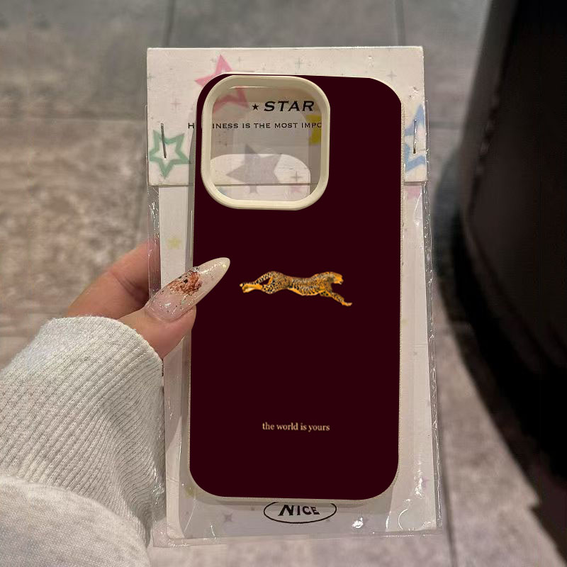Phone Cases Leopard Print - Minimalist Leopard Running Pattern Phone Case
