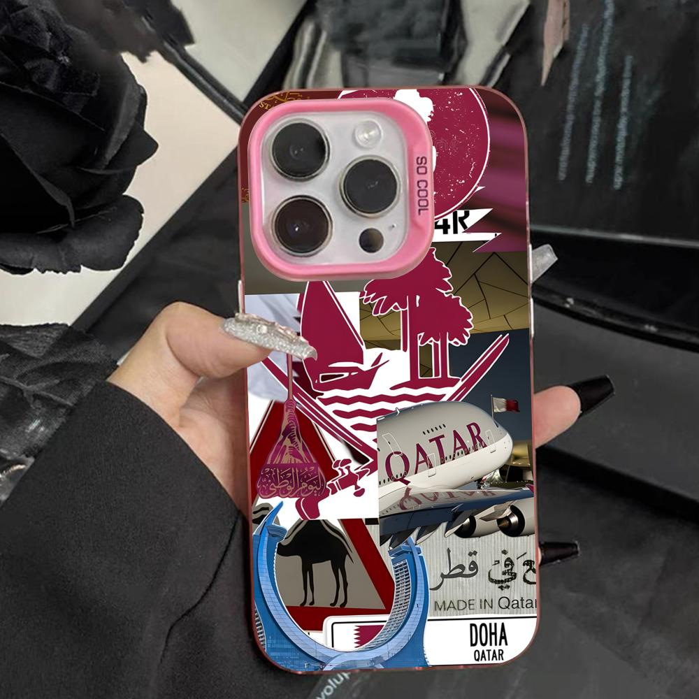 Qatar Flag Pink Translucent Mo - Phone Cases Qatar 评论和价格