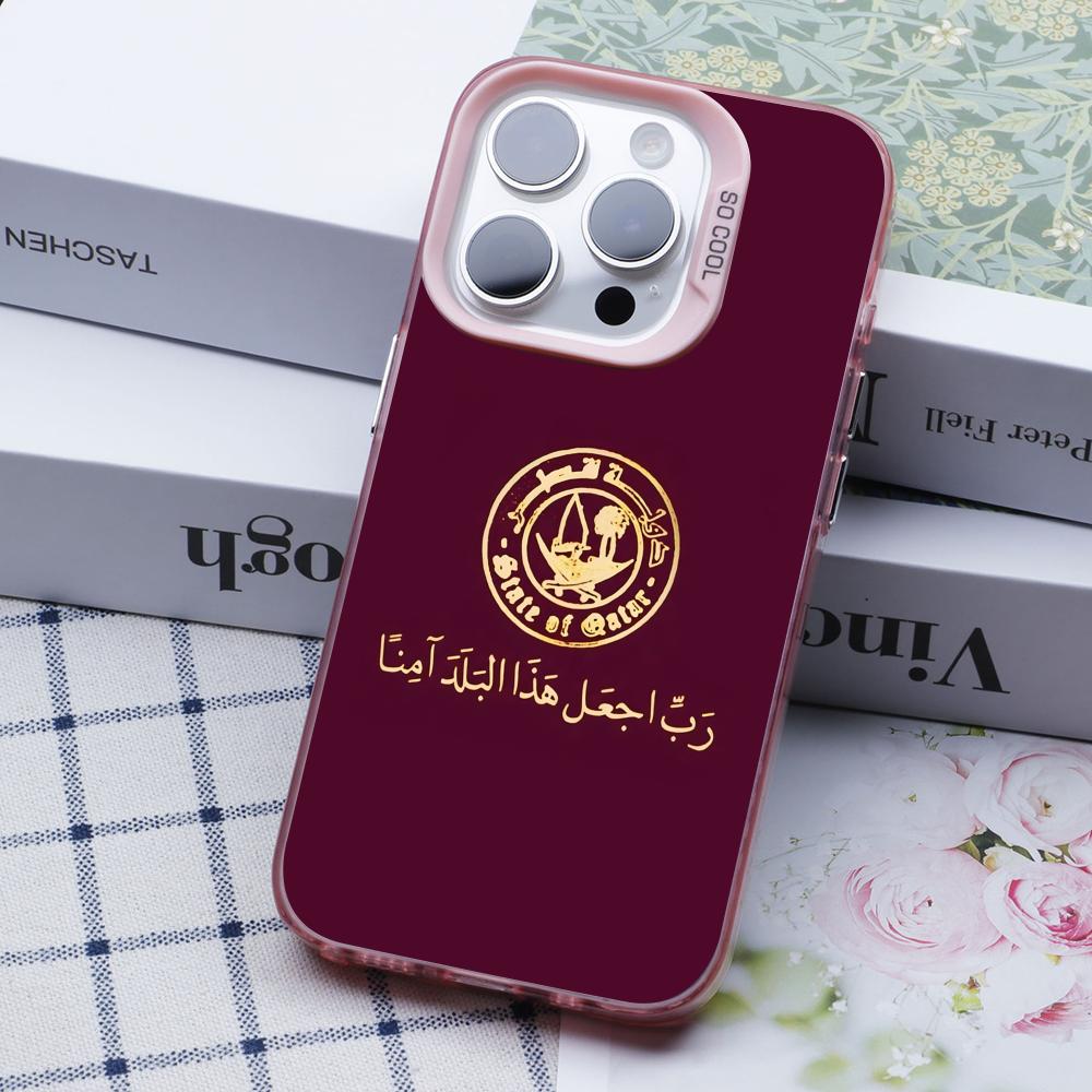 Qatar Flag Pink Translucent Mo - Phone Cases Qatar 评论和价格