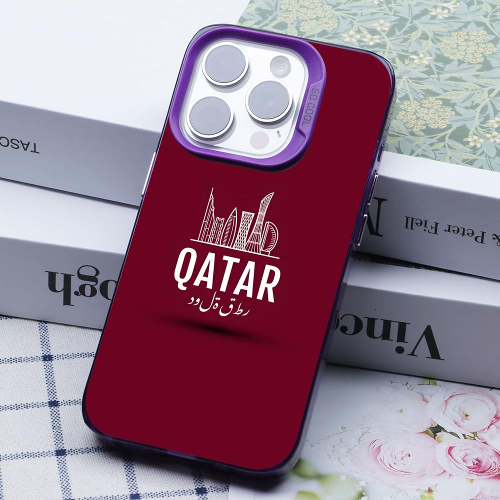 Qatar Flag Purple Translucent  - Phone Cases Qatar 评论和价格