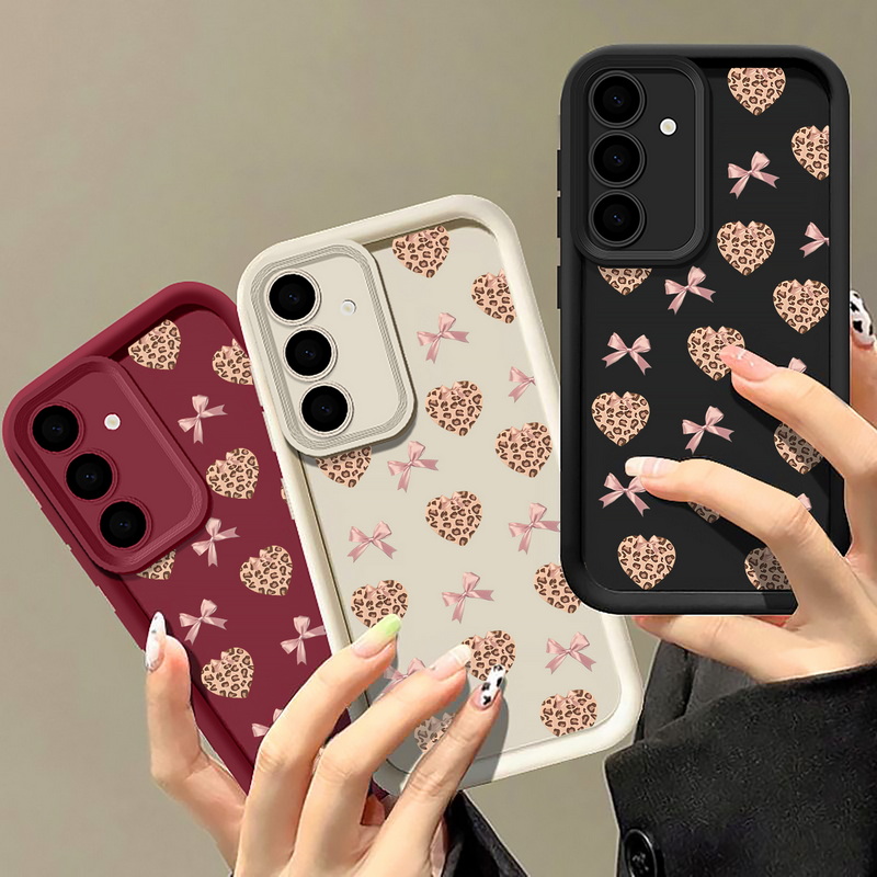 Retro Leopard Print Bow Phone  - Phone Cases Leopard Print 评论和价格