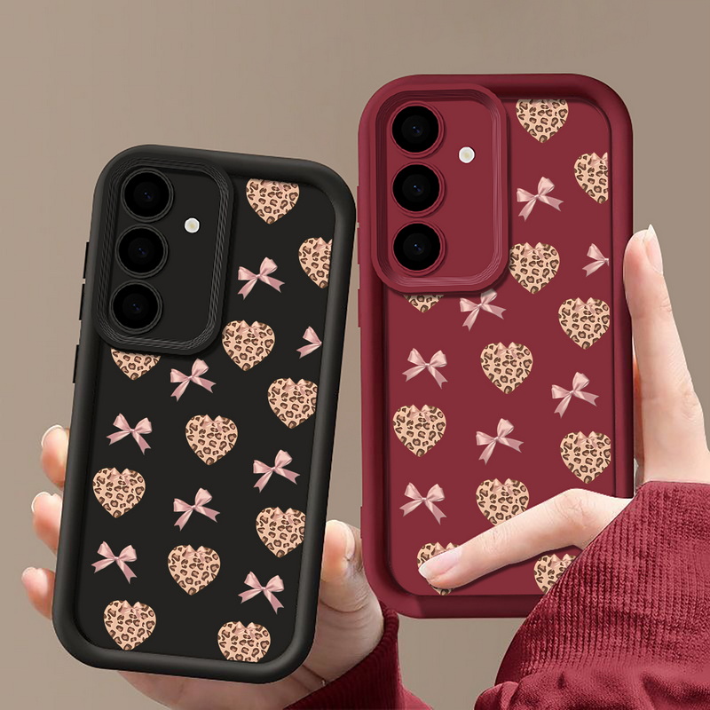 Retro Leopard Print Bow Phone  - Phone Cases Leopard Print 评论和价格