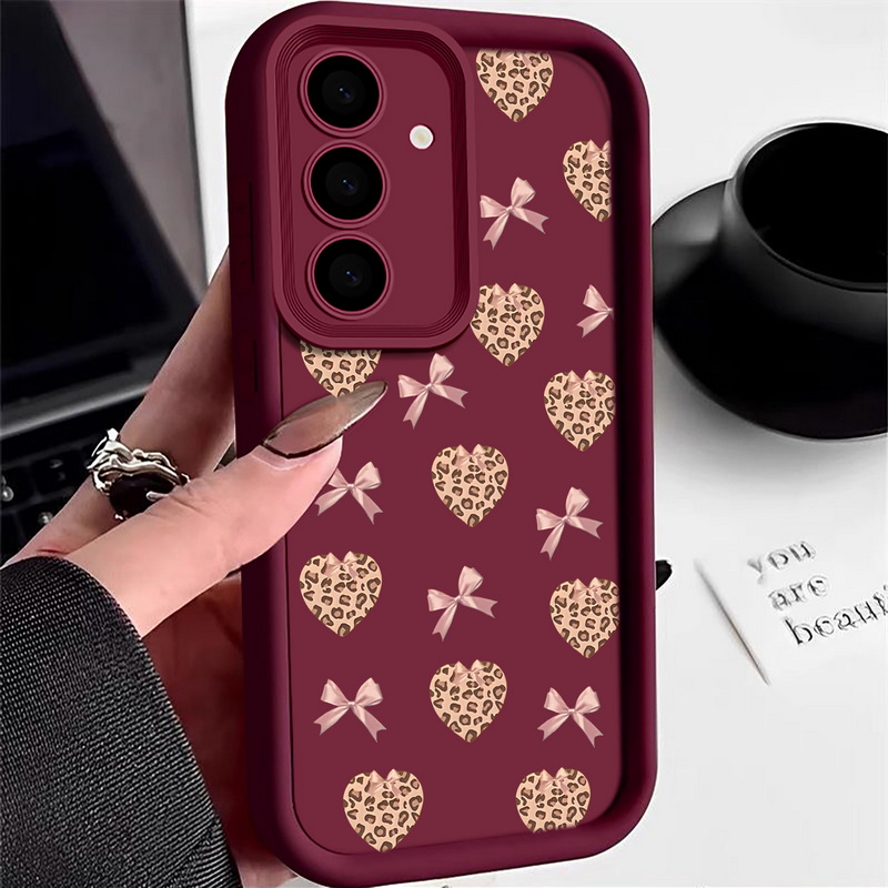 Retro Leopard Print Bow Phone  - Phone Cases Leopard Print 评论和价格