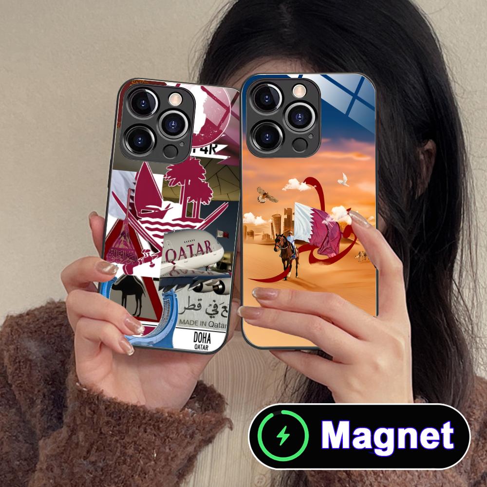 Qatar Flag Glass MagSafe Mobil - Phone Cases Qatar 评论和价格