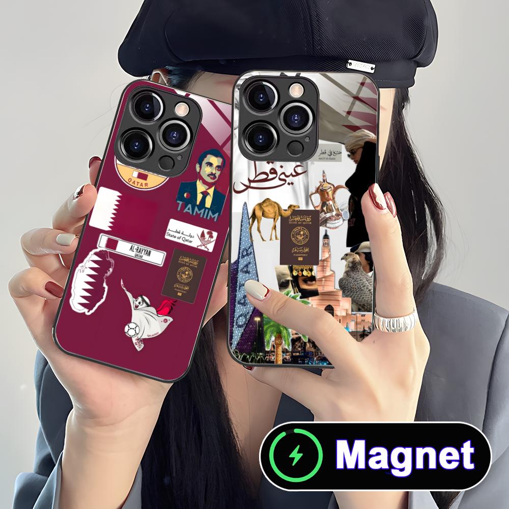 Qatar Flag Glass MagSafe Mobil - Phone Cases Qatar 评论和价格