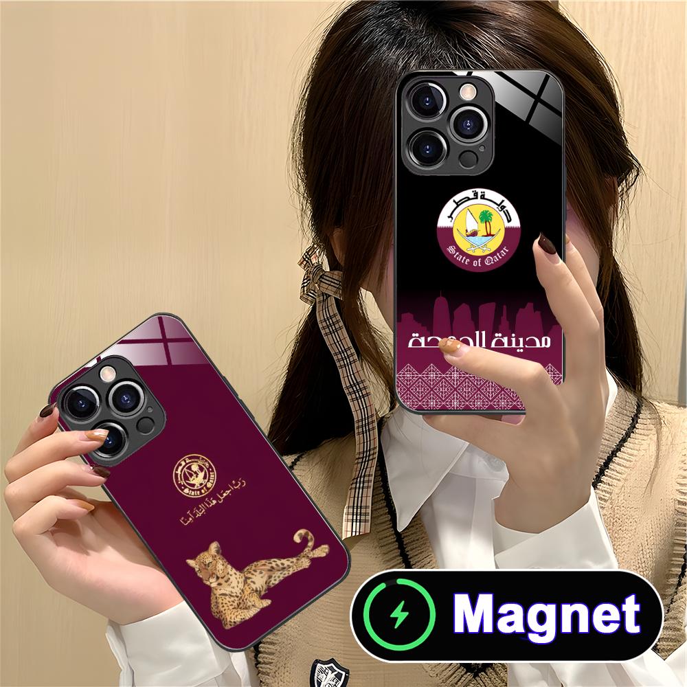 Qatar Flag Glass MagSafe Mobil - Phone Cases Qatar 评论和价格