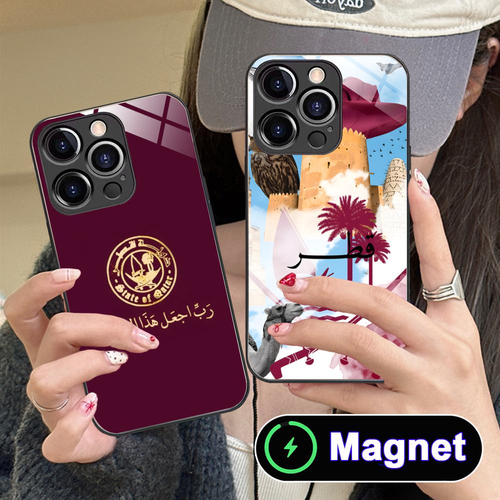 Qatar Flag Glass MagSafe Mobil - Phone Cases Qatar 评论和价格