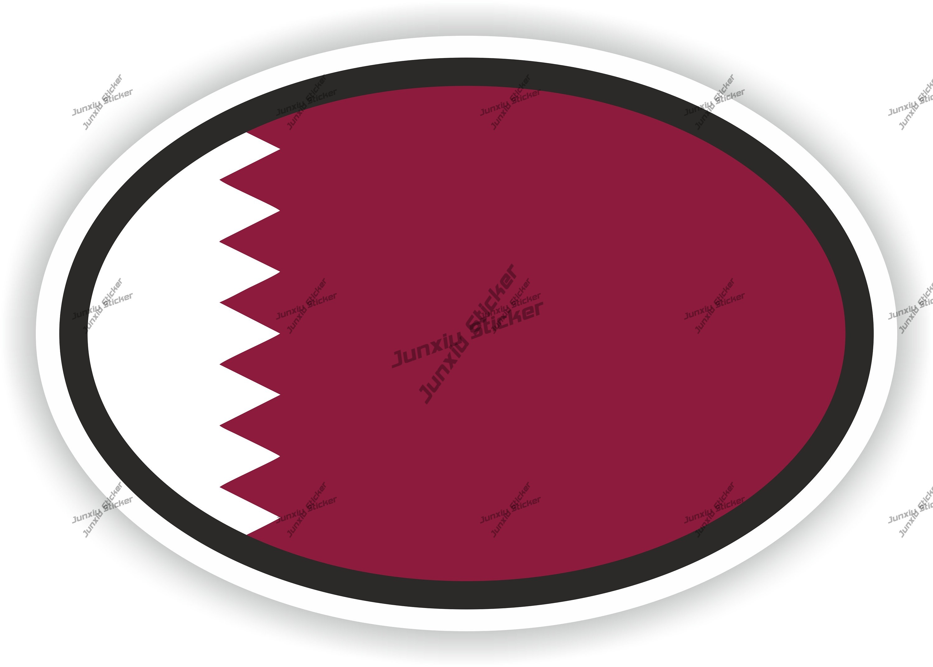 Qatar Flag Oval Sticker Novelt - Phone Cases Qatar 评论和价格